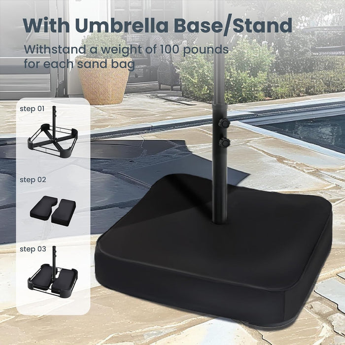 15Ft Large Patio Umbrella with Base&Solar Lights,Rectangle,Beige | Outdoor Double-Sided Rectangular Umbrella with Stand, 36Pcs LED Lights, Triple Head, Heavy Duty, UV Resistant, for Outside
