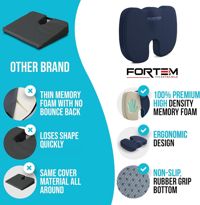 Seat Cushion and Lumbar Support for Office Chair, Desk Chair Cushion, Memory Foam Office Chair Cushion, Non Slip Sitting and Back Pillow for Gaming, Car Seat Cushion, Chair Pad, XL