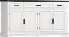 59" Buffet Cabinet with Storage, Sideboard Cabinet with 2 Adjustable Shelves & 3 Drawers, Coffee Bar Cabinet with 4 Doors for Living Room, White