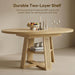 Dining Table, 43"-59" Extendable round Table with Storage, Natural