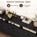 71" Sideboard Buffet Cabinet with Open Storage Shelf & Arched Doors