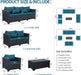 Patio Furniture Set 5 Pieces Outdoor Furniture Sets Patio Couch Outdoor Chairs Coffee Table Peacock Blue Anti-Slip Cushions and Waterproof Covers