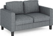 ufted Loveseat - Black Faux Leather