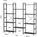Triple 4/5/6 Tier Bookshelf, Industrial Bookcase with 11/14/17 Open Display Shelves Wide Book Shelf Book Case with Metal Frame for Living Room Home Office (Black, 4 Tier)