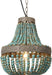 Wood Bead Chandelier Pendant Lights Gray Blue Finishing Retro Vintage Antique Rustic Kitchen Ceiling Lamp Light Fixtures