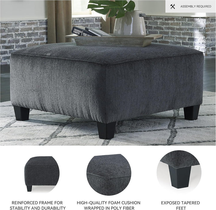 Abinger Contemporary Square Ottoman, Dark Gray