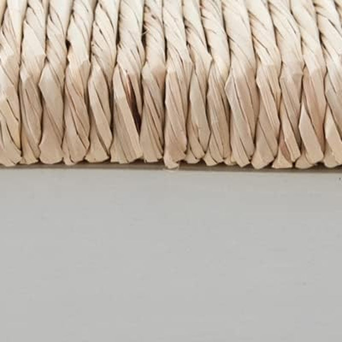 Mirimyn Farmhouse 23.63" Counter Height Bar Stool with Woven Wicker Seats, 2 Count, White & Light Brown