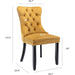 Gold Velvet Dining Room Chairs, Tufted, Ring Pull Trim