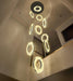 10-Light Crystal Ring Chandelier Ceiling Light Black