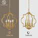 Brushed Gold 4-Light Geometric Dining Pendant Chandelier