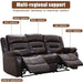 3-Seat Home Theater Recliner Sofa Set, Gray