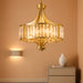 Gold Crystal Chandelier for Dining Room,Modern Farmhouse Hanging Light Fixture, Gold Crystal Chandelier for Foyer Kitchen Island Living,Room Bedroom Entryway, Gold Antique Adjustable Height