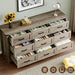 9-Drawer Dresser for Bedroom, Modern Wooden Chest of Drawers with Metal Handles, Anti-Tipping Design, Sturdy and Stable Storage Organizer for Living Room, Entryway, Home Office