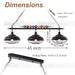 45" Hanging Pool Table Lighting Fixtures Ceiling Lamp Real Billiard Ball Design Pendant Lamp with 3 Metal Mesh Shades for Game Room Beer Party