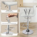 Bar Stools Set of 2,Armrest Adjustable Swivel Barstools with Back,Double Needle PU Leather Counter Height Bar Stools for Kitchen Island, White