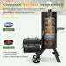 Charcoal Vertical Smoker Grill and Offset Smoker Grill Combo, Extra Large Outdoor Barrel BBQ Meat Smoker with 5 Removable Smoking Grates & Built-In Hooks for Various Meat Foods