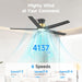 52 Inch Ceiling Fans with Lights, Large Air Volume Ceiling Fans with Reversible Quiet DC Motor and Remote（Black-Gold）