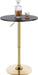 24" round Cocktail Bar Table with Metal Base, Tall Bistro Pub Table, Adjustable 27.9"-35.4" Counter Bar Height for Kitchen, Dining Room, Living Room, Easy Assembly, Black&Gold
