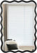 28X40 Inch Wavy Wood Mirror for Wall, Black Solid Wood Frame