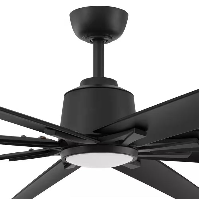 Kensgrove II 72 In. Smart Indoor/Outdoor Matte Black Ceiling Fan with Remote Included Powered by Hubspace