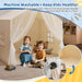 Large Kids Play Tent, 55.1In Length, Fits 3-4 Children,Indoor Playhouse for Kids, with Padded Mat and Lights, Bed Tent for Toddler, Birthday for Boys Girls