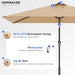 6.6 X 10 Ft Rectangular Patio Umbrella Rectangle Umbrella Outdoor Patio, Large Outdoor Umbrellas for Patio Table with Tilting and Sun UV Protection for Pool, Deck, Market, Backyard