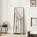 57"X21" Rectangle Full Length Mirror, Black Aluminum Frame Floor Mirror with Stand, HD Shatterproof Glass & Rust-Proof Body Mirror for Bedroom, Living Room, Bathroom, Entryway