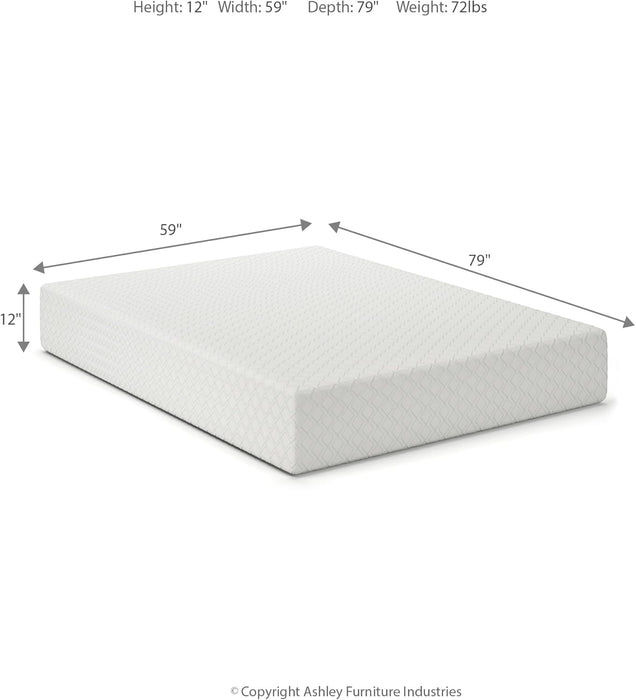 Queen Size Chime 12 Inch Medium Firm Memory Foam Mattress with Green Tea & Charcoal Gel for Pressure Relief