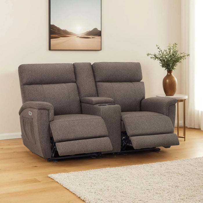 70.8" Power Loveseat Recliner Sofa with Massage and Dual Heating, Adjustable Headrest, USB & Type C Port for Living Room, Fabric PR606M2 (Mocha)