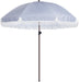 7.5Ft Patio Beach Umbrella with Fringe & Tassel, UPF50+ Push Button Tilt & Crank, Ideal for Garden, Lawn, Deck, Yard & Pool