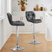 Grey Bar Stools Set of 2, PU Leather Bar Chairs with Backrest, Height Adjustable Swivel Island Stools for Bar, Kitchen Counter, Grey