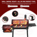 Charcoal Grill Offset Smoker, 744.5 Sq.In Outdoor BBQ Smoker Grill with Side Fire Box, 4-Position Charcoal Pan, Built-In Thermometer, Side Table & Wheels for Backyard Patio Camping