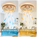Boho Ceiling Fans with Lights: 20 Inch Wood Beaded Flush Mount Fandelier with Remote and Timer Control - Elegant Vintage Caged Ceiling Fan - Indoor Quiet 6 Speeds for Bedroom, Living Room