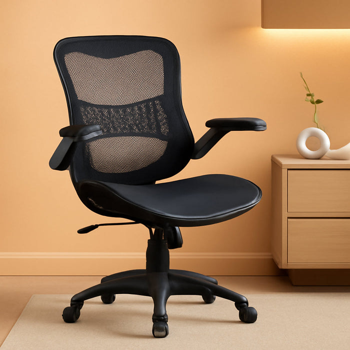 Riley Ventilated Manager'S Office Desk Chair with Breathable Mesh Seat and Back, Black Base with Black