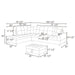 Lint&Pvc L Shaped Sectional Sofa, Sectional Couch Sofa, Modern Living Room Furniture Sets, Beige and Brown(No Ottoman)