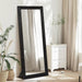 65"X22" Full Length Mirror Solid Wood Frame Floor Mirror with Stand for Living Room, Bedroom Hanging Standing or Leaning, Black