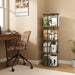 4 Tier Rotating Bookshelf Tower, Revolving 360 ° Spinning Bookcase, Hexagonal Corner Book Shelf Storage Carousel, Vertical Rotate Turning Organizer Book Shelves for Living Room Office Bedroom