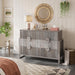 Modern Fluted Dresser for Bedroom, 50" W Solid Chest of Drawers, 6 Large Drawers 34" H Dresser with Great Depth Drawers-Semicylinder Drawer Front Design, Stable Raised Legs, Large Handles,Gray