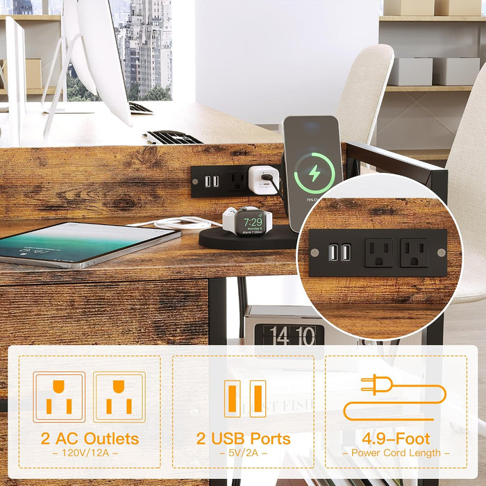 Lockable Industrial Grade File Cabinet Power Outlets