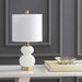 TwentyInch Shimmering White Brushed Brass Table Lamp