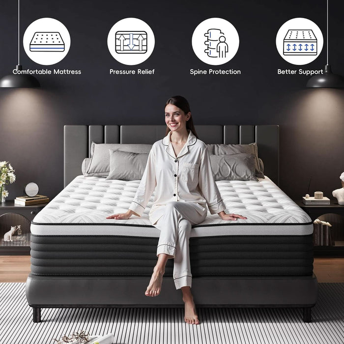 Twin PressureRelief Memory Foam Hybrid Mattress Pocketed