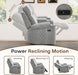 3-Piece Power Recliner Sofa Set with Charging Port, Include 2 Single Power Reclining Chairs and a 3-Seater Reclining Couch with Cup Holders for Living Room, Light Grey