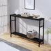 Narrow Console Table, 47 Inch Sofa Table with Adjustable Shelf, 2-Tier Long Skinny Table for Hallway, Entryway, Living Room, Foyer, Black