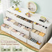 Dresser TV Stand with 9 Drawers for 60'' TV Stand for Bedroom Long Dresser for Bedroom Wide Dressers & Chests of Drawers, Sturdy Metal Frame & Wood Top, Living Room, Closet, White