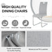 Modern Dining Chairs Set of 4 PU Faux Leather High Back Upholstered Chairs with Silver Metal Legs for Kitchen Dining Room, Gray