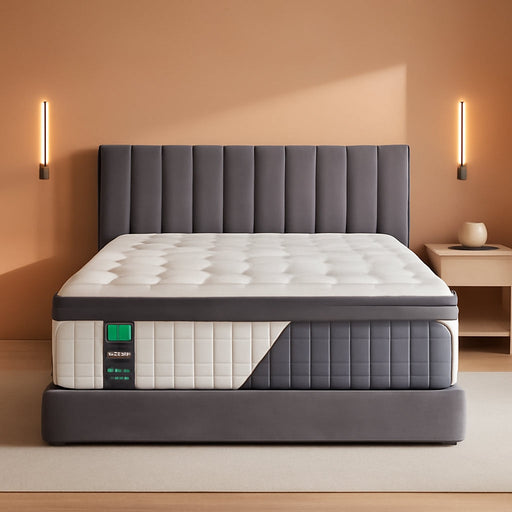Queen 14 Inch Hybrid Mattress, Medium Firm, 7-Zone Lumbar Support in a Box