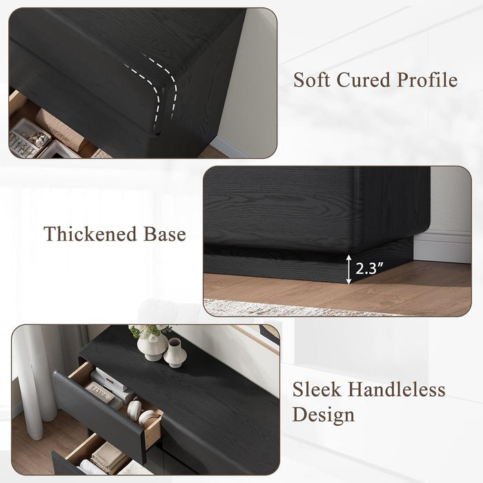 Black 9 Drawer Dresser for Bedroom, 63" Wide Chest of Drawers