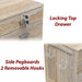 Box File Rolling Mobile Cabinet with Side Pegboard, Maple