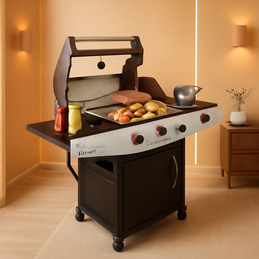 4 Burners Propane Gas Outdoor Grill 50000 BTU, 553 Sq.In, Side Burner, Porcelain-Enameled Grates, Stainless Steel Propane Grill Outdoor Cooking, Patio Garden Family Barbecues Party (4 Burners)