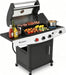 4 Burners Propane Gas Outdoor Grill 50000 BTU, 553 Sq.In, Side Burner, Porcelain-Enameled Grates, Stainless Steel Propane Grill Outdoor Cooking, Patio Garden Family Barbecues Party (4 Burners)